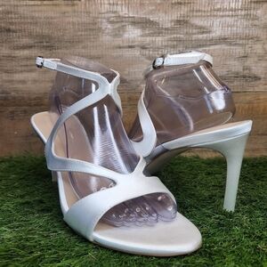New Stuart Weitzman Mariposa satin sandals